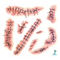 thumbnail image 1 of Yeeech 3d Body Face Scar Realistic Temporary Tattoos Sticker Paper Waterproof for Fool's Day Fun, 1 of 3