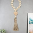 thumbnail image 5 of Ornaments Clearance! Original Wood Color Wood Beads String Valentine's Day Creative Rope Tassel Beaded Home Decoration Pendant Ornaments Valentines Day Decorations 1*Pendant, 5 of 9