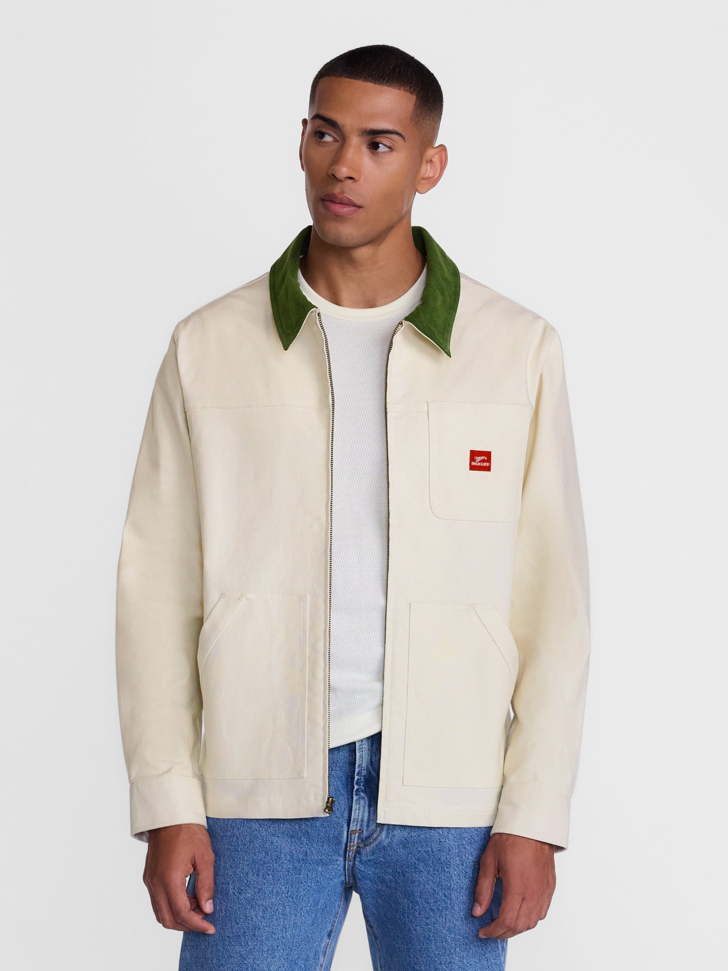 Miller High Life Men's Graphic Canvas Jacket with Long Sleeves, Sizes S-3XL