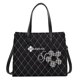 thumbnail image 2 of Bolsa Bolsos cruzados a la moda bolsos de hombro con asa superior para mujer con flores a cuadros (negro) Likrtyny Para Estrenar, 2 of 9