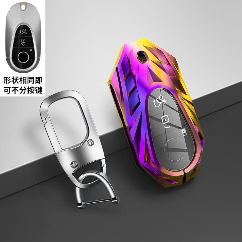 Compatible Key Fob Cover for Jeep Grand Cherokee Dodge Charger Challenger Durango Journey Dart Chrysler 300 Key Case Holder Protector Metal Keychain