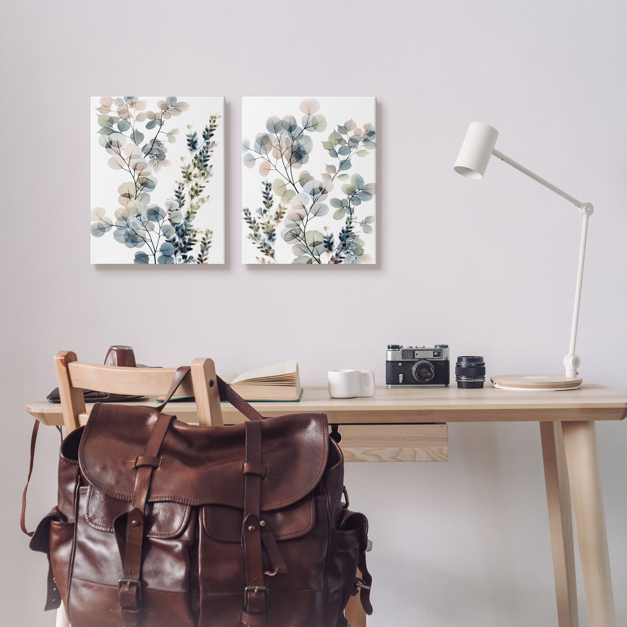 Stupell Industries Collage of Translucent Plants Blue Green Beige,2pc, each 16 x 20,Designed by Albert Koetsier