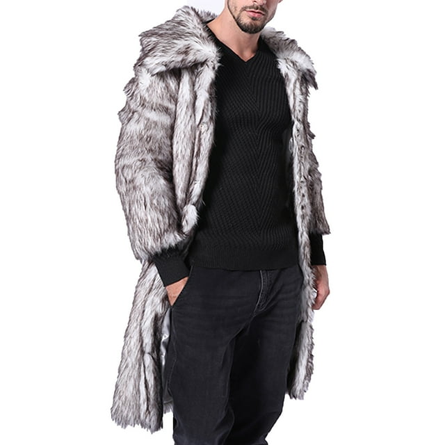 Winter Jacket for men Solid Casual Square Collar Long Faux Cardigan Winter Jacket Coats Men Jacket Winter Long Cardigan for Men Winter Coats for men Coats Winter