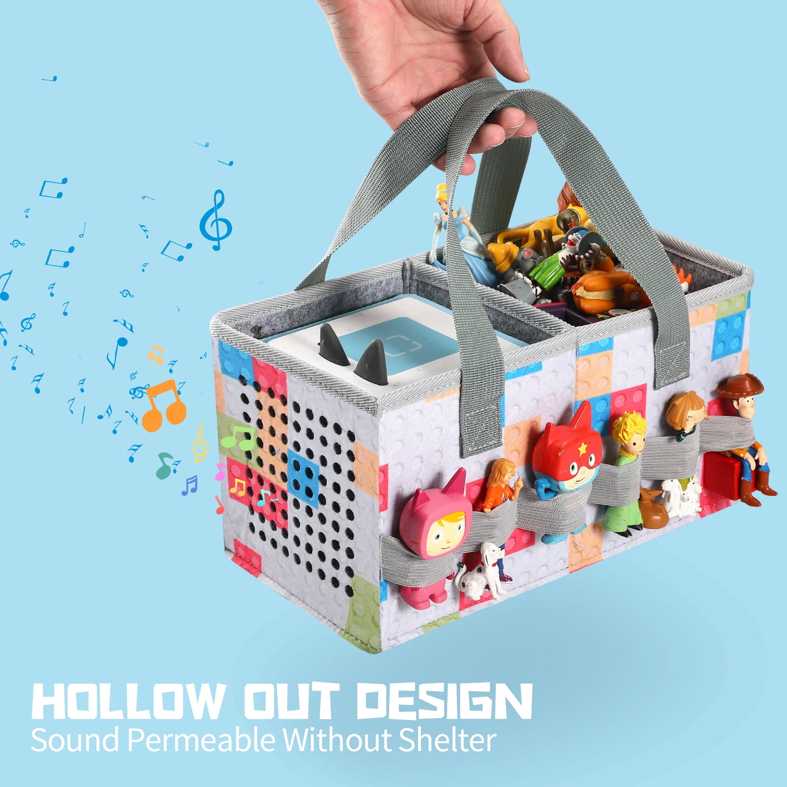 AYAOQIANG Carrying Case for Tonies Starter Set Storage Bag for Tonies Figurine Felt Cloth Musical Toy Folding Bag for Kids Toniebox Accessories Travel Carrying Bag with Handle for Toniebox