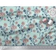 thumbnail image 2 of Soimoi polyester Crepe Fabric Leaves & Rose Floral Print Fabric by the Yard 42 Inch Wide, 2 of 3