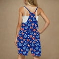 thumbnail image 4 of Edvintorg 4Th Of July Cute Jumpsuit for Girls Fashion Printed Sleeveless Thin Strap Overalls with Pockets Summer Holiday Casual Jumpsuit Shorts 5-14 Years, 4 of 5