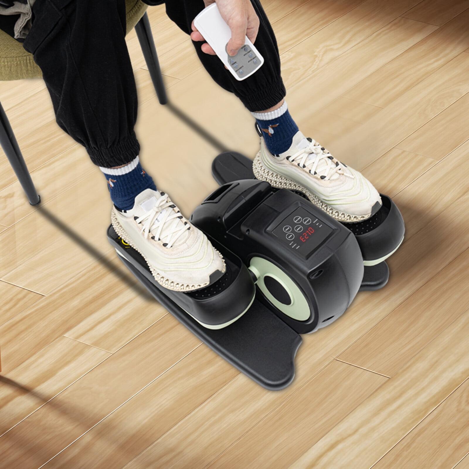 Under Desk Elliptical Machine for Seniors, Rehab Electric Sitting Leg Foot Pedal Exercise Equipment, Portable Trainer for Home Office with Remote Control