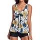 thumbnail image 1 of Gibobby Conjunto de bikini para mujer Traje de baño para mujeres Dos piezas de baño trajes Floral impresión Tank Top con boyshorts trajes de Swimming(Blanco,XL), 1 of 4