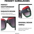 thumbnail image 4 of FEISEDY Oversized Square Sunglasses Multi Tinted Glitter Frame Stylish Inspired B2276, 4 of 15