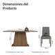 thumbnail image 3 of Juego de Comedor Madesa Britney Mesa con Tapa de Madera 6 Sillas Marrón/Gris/Silver, 3 of 11