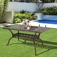 thumbnail image 4 of Haverchair 60.0”Outdoor Patio Anti-Rust Cast Aluminum Rectangle Table Set with 2.0" Umbrella Hole, 4 of 6