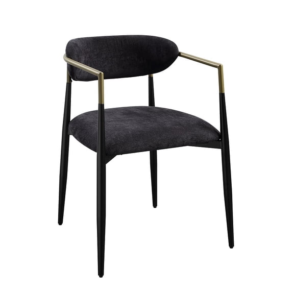 ACME Jaramillo Arm Chair (Set-2) in Black Chenille & Black