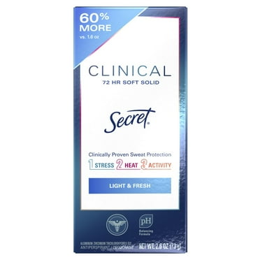 Secret Clinical Strength 72 Hr Soft Solid Antiperspirant Deodorant - Light & Fresh