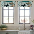 thumbnail image 3 of LALILO Kitchen Curtain Valance Sea Animal Collection Fish Rod Pocket Window Curtain 52"x 18" Set of 2, 3 of 5