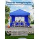 thumbnail image 2 of Gazebo Plegable 3x3m para Jardín y Mercado - 4 Paredes Laterales Impermeables con Protección Solar UPF 50+ - Altura Ajustable y Montaje Fácil, 2 of 7
