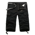 thumbnail image 2 of Tdoqot Mens Cargo Shorts Below the Knee- Midweight Wide Leg Relaxed Fit Casual 100% Cotton Shorts Black Size 38, 2 of 7