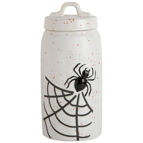 Home Essentials & Beyond R24-94025 46 oz White Spider Web Canister with Lid for Unisex
