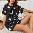 thumbnail image 6 of Bixox Women's Crescent and Stars Printed Pajama Set 2 Piece Lounge Set Top and Shorts Soft Pajamas, Shorts with Pockets, 6 of 7