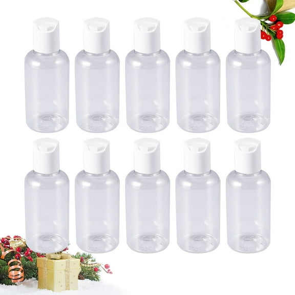 Raindrops Transparent Plastic Travel Bottles with Press Dispenser for Shampoo Lotion Storage 75ml 10 Pieces