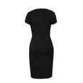 thumbnail image 3 of Vestido corto André Badi Elana negro 26 con escote geométrico y mangas cortas, 3 of 5