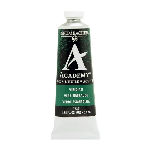 Grumbacher Academy Oil Color, 37ml Tube, Viridian Hue
