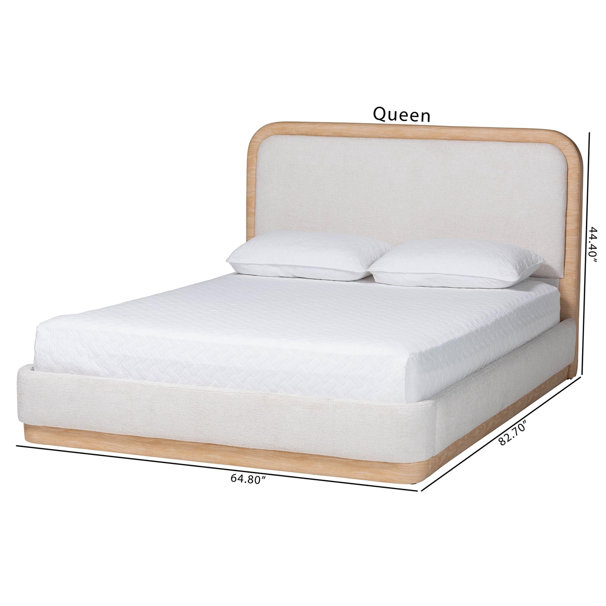 Baxton Studio Aiman Modern Platform Bed, Queen, Beige