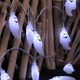 thumbnail image 3 of XIAOLE Halloween Lights Decorations, 9.8 Ft 20 LED Ghost String Lights Battery Operated 2 Modes Fairy Waterproof Halloween Decorations Lights Outdoor Costumes Party Decor, 3 of 4