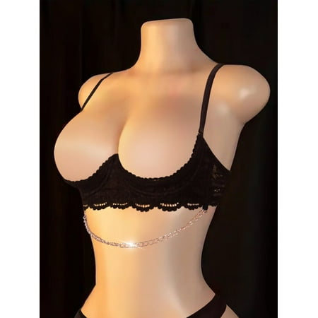 Womens Half Cup Lace Bra Bralette Unlined Busiter Balconette Teddy Bra