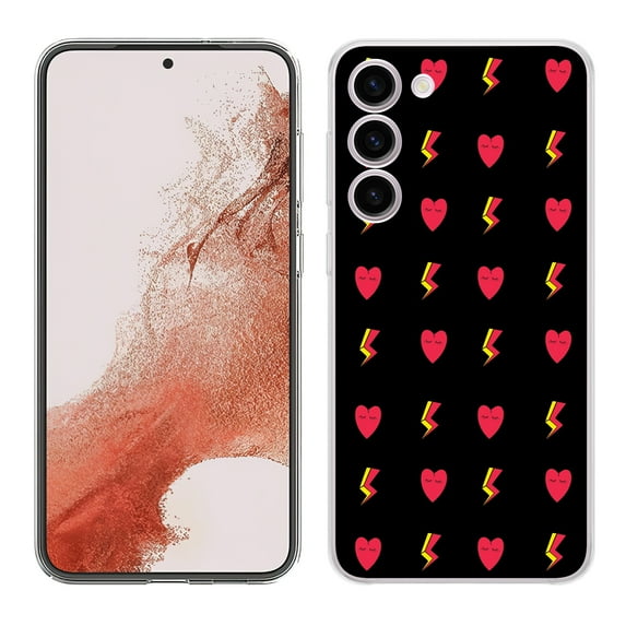 TalkingCase Slim Phone Case Compatible for Samsung Galaxy S23+ Plus 2023, Lightning Hearts Print, Lightweight, Flexible, USA