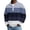 Light Blue, variant on Color Block Tops Quarter Zip Pullover Men Trendy Y2k Blouse Men's Vintage Fashionable Print Casual Solid Color Button Turndown Collar Long Sleeve Shirt. Khaki 3X