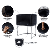 Guyou Modern Velvet Dining Chair, Mid-century Upholstered Barrel Kitchen Chairs Fabric Side Chair with Metal Legs and Curved Back for Living Room Dining Room Bedroom, Black