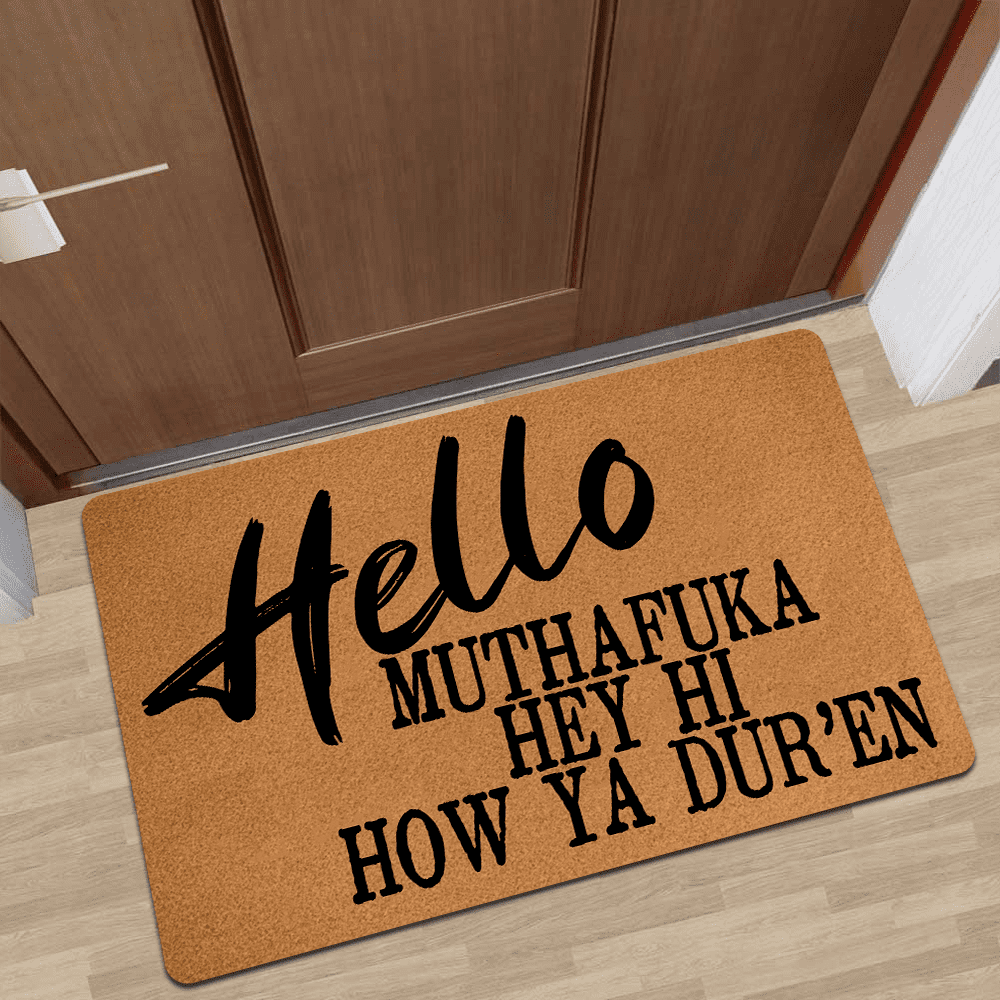 PingXunMat Funny Welcome Doormat - "Yay! You're Here" Design, 30x17 Inches, Non-Slip PVC Backing, Waterproof, Indoor/Outdoor Use