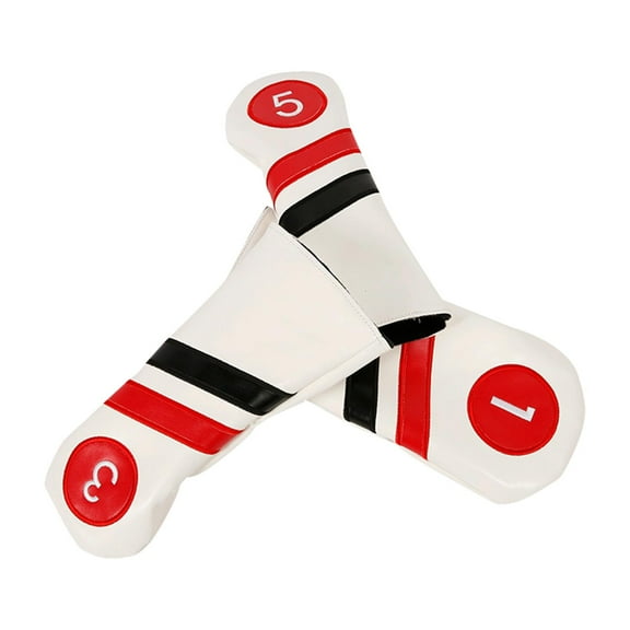 3x Golf Wood Headcover Golf Club Head Covers Plush Lining Transport Protection PU Leather Durable Golf Driver Head Covers Sports Accessories