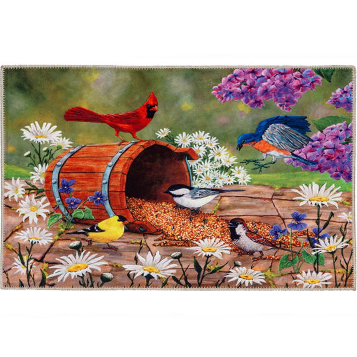 Home Decorative Indoor Outdoor Accent Rug Bird Seed Barrel - 22