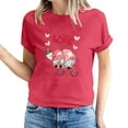 thumbnail image 2 of Meichang Hauts de Vacances pour Femmes T-Shirt de la Saint-Valentin Mignon Cœur Graphique T-Shirts Mignons Hauts de Vacances T-Shirts Manches Courtes Col Rond Mode 2025, 2 of 5