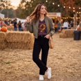 thumbnail image 7 of Textilo Womens Halloween Print T-Shirt Raglan Short Sleeve V-Neck Shirt Witch Graphic Tshirts Vintage Comfort Funny Spooky Season Tops, 7 of 7
