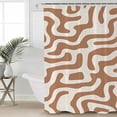 thumbnail image 5 of Abstract Lines Shower Curtain, 66" x 72", Brown Water Ripple Modern Art Simple Style Waterproof Bathroom Curtain Washable Shower Curtain Set with 12 Hooks, 5 of 6