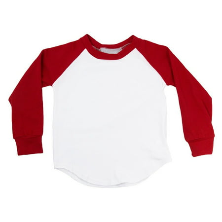Unisex Baby Red Two Tone Long Sleeve Raglan Baseball T-Shirt
