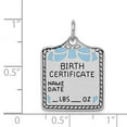 thumbnail image 2 of 925 Sterling Silver Solid Polished Blue Birth Certificate Charm 25x17mm Wide Pendant Necklace for Women, 2 of 2