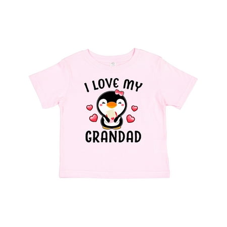 

Inktastic I Love My Grandad with Cute Penguin and Hearts Gift Baby Girl T-Shirt