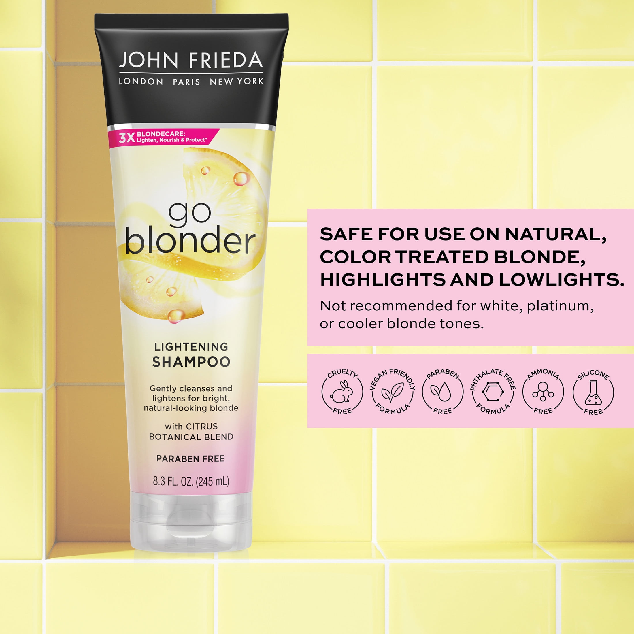 John Frieda Go Blonder Lightening Womens Shampoo for Blonde ColorTreated Hair, Vegan Friendly, 10 oz(图5)
