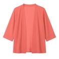 thumbnail image 5 of jjayotai Womens Summer Thin Cardigan 3/4 Sleeve Sheer Shrugs Trendy Open Front Loose Lightweight Cropped Cardigans, 5 of 6
