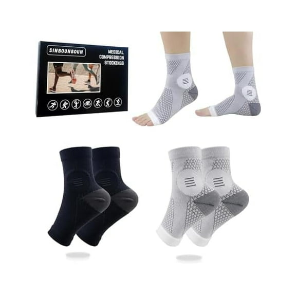 2 Pairs Mixed Colors Neuropathy Socks For Women & Men,Nano Neuropathy Socks,Diabetic Open Toe Foot Sleeves Elastic Sock,Compression Socks,Sleep Socks