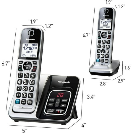 Panasonic - KX-TGD892S DECT 6.0 Expandable Cordless Phone System with Bluetooth Pairing for Wireless Headphones - Silver