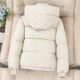 thumbnail image 4 of Luvrsol Women's Hooded Fleece Lined Puffer Jacket Full Zip Short Outerwear Warm Winter Coat, White M-3XL, 4 of 5