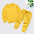 thumbnail image 2 of Toddler Boys Clothes Set Baby Kids Crewneck Long Sleeve Solid Sweatshirt Pullover Sweatpants Outfit 2 Piece Sets Kaprioy Baby Boy Clothes, 2 of 8
