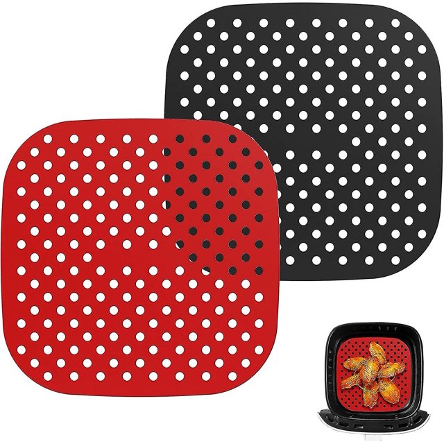 Revestimientos para freidora de aire, repuesto de freidora de aire de silicona de 8,5 pulgadas, almohadilla reutilizable para freidora de aire, accesorios de silicona antiadherentes para fre