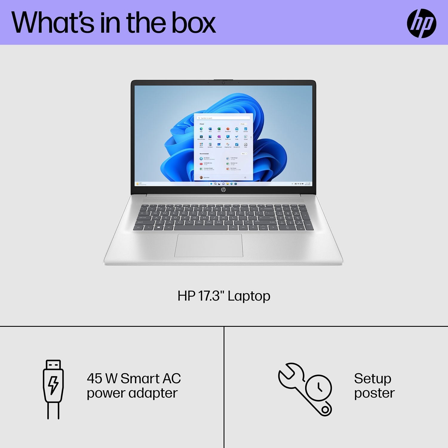 HP 17-cn2070cl 17.3" FHD i7-1255U 1.7GHz Intel Iris Xe Graphics 16GB RAM 512GB SSD Win 11 Home Silver