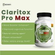 Claritox Pro Max Extra Strength Supplement for Mood Booster, Cognitive Support & Restore Energy Level (120 Capsules)