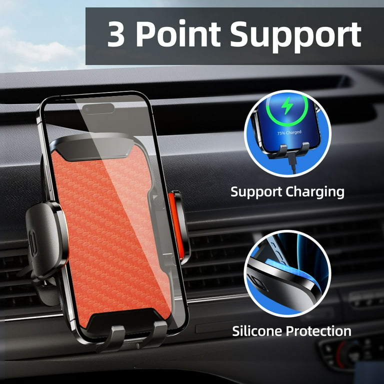 YOOVEE 360° Car Phone Mount, Dashboard & Vent, Orange photo 3